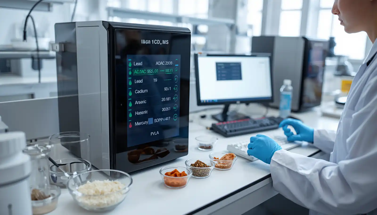 ICP-MS heavy metals analysis (Lead, Cadmium, Arsenic, Mercury) for FDA import detention testing under AOAC 2015.01