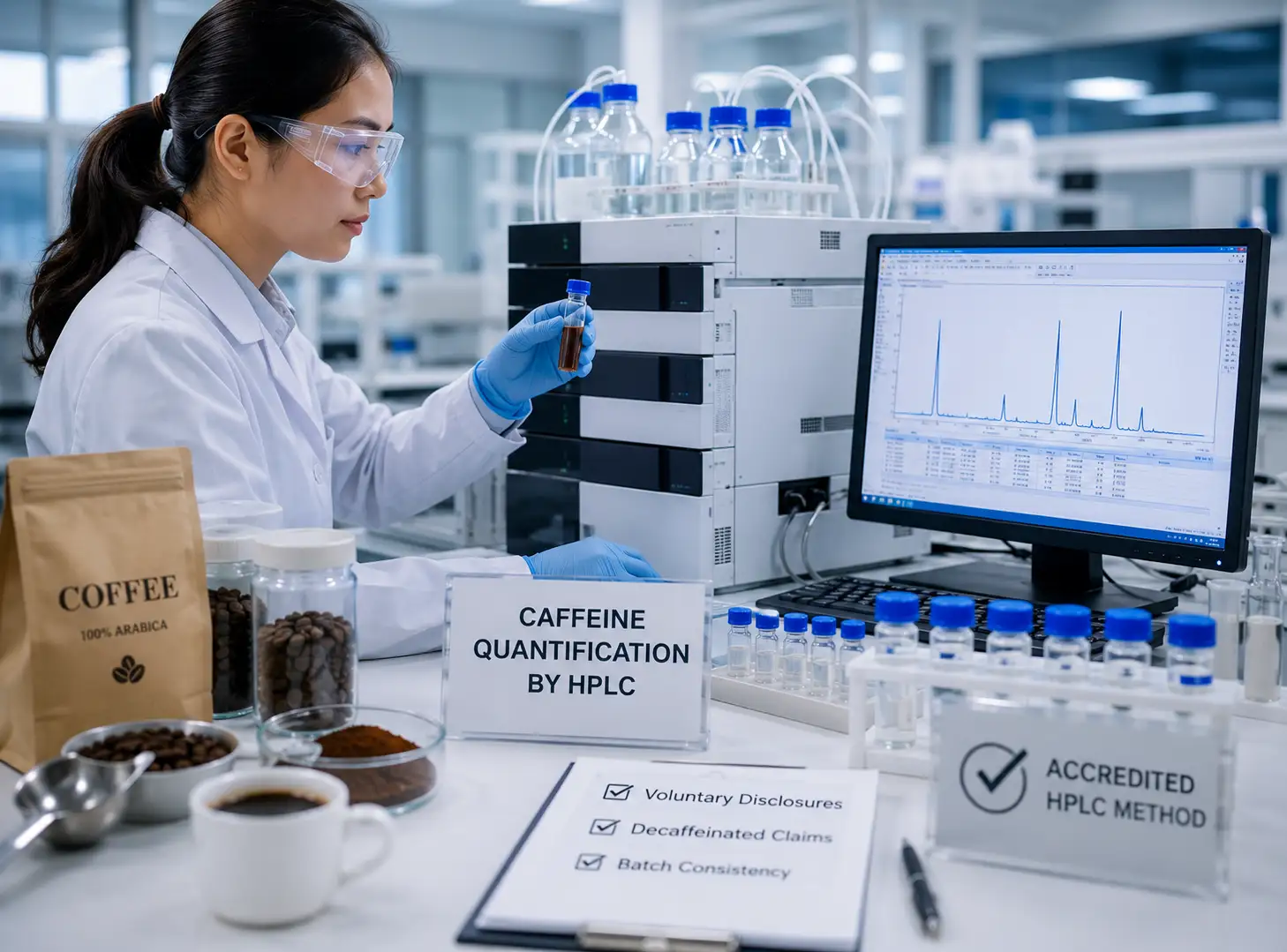 HPLC caffeine quantification for beverage and energy product label disclosure at AGT Food Labs